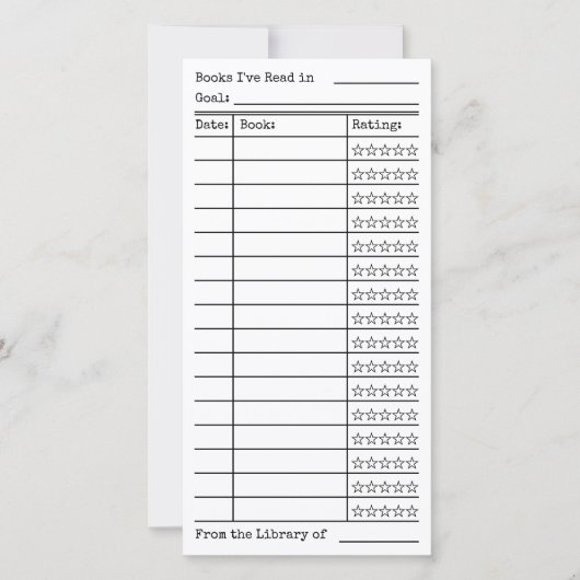 Green Tartan-Plaid Reading List Tracker Flat Card (Voorkant)