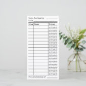 Green Tartan-Plaid Reading List Tracker Flat Card (Staand voorkant)