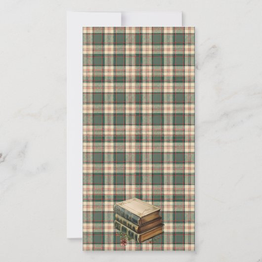 Green Tartan-Plaid Reading List Tracker Flat Card (Achterkant)