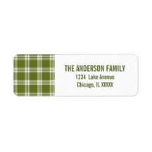 Green Tartan Pset Adresetiketten voor kerstmis