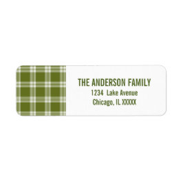 Green Tartan Pset Adresetiketten voor kerstmis Etiket