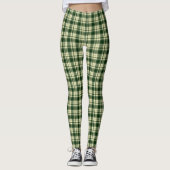 Green Tartan Pset Pattern Leggings (Voorkant)