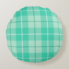 Green Tartan Pset Rond Kussen