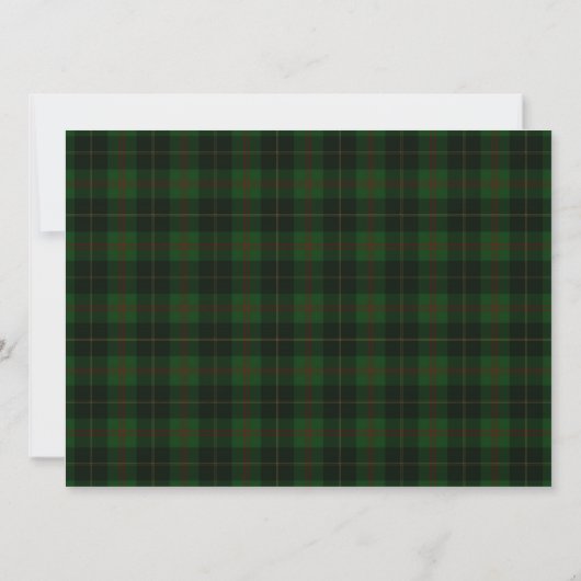Green Tartan Pset Scottish Pattern-platte kaart (Achterkant)
