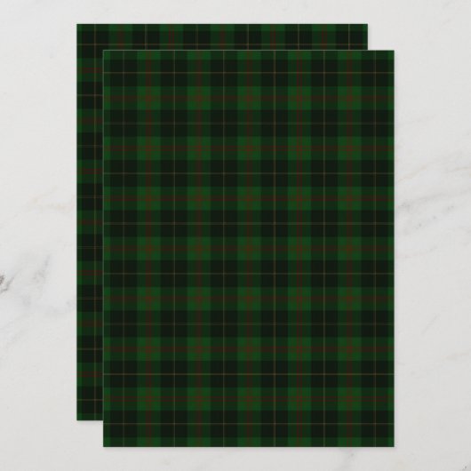 Green Tartan Pset Scottish Pattern-platte kaart (Voorkant / Achterkant)