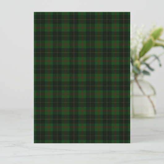 Green Tartan Pset Scottish Pattern-platte kaart (Staand voorkant)
