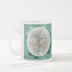 Green Tartan Pset Shamrock Gepersonaliseerd Foto M Matglas Koffiemok