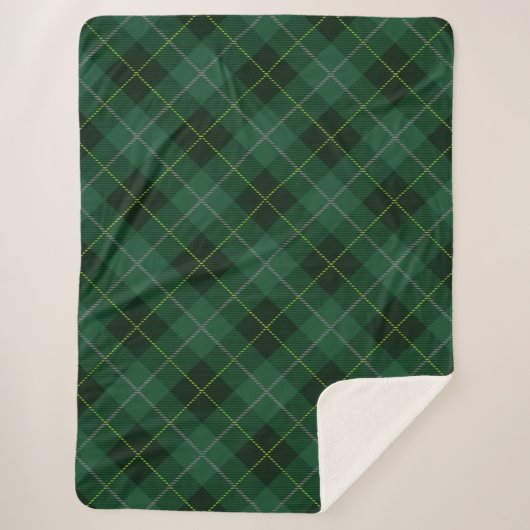Green Tartan Pset Sherpa Deken (Voorkant)