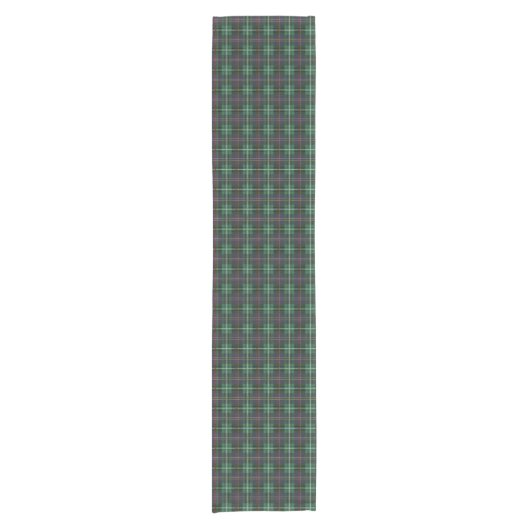 Green Tartan Pset Table Runner Korte Tafelloper (Voorkant)