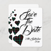 Green Tartan Wedding Save the Date