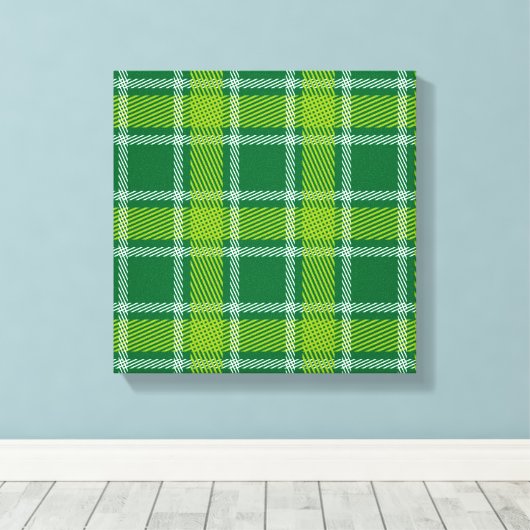 Green Tartan Wrapped Canvas (Insitu (Houten vloer))