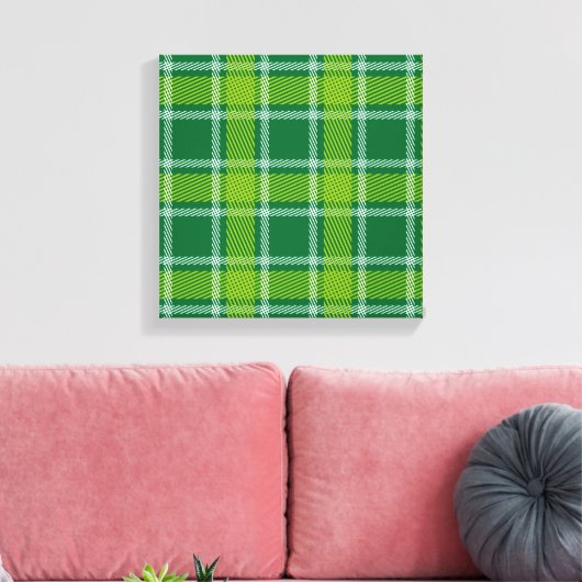 Green Tartan Wrapped Canvas (Insitu (Woonkamer))