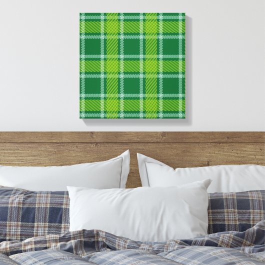 Green Tartan Wrapped Canvas (Insitu (Slaapkamer))