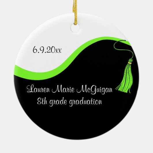Green Tassel Afstuderen Keepomwille Ornament (Achterkant)