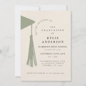 Green Tassel Senior Photo High School Graduation Kaart (Voorkant)