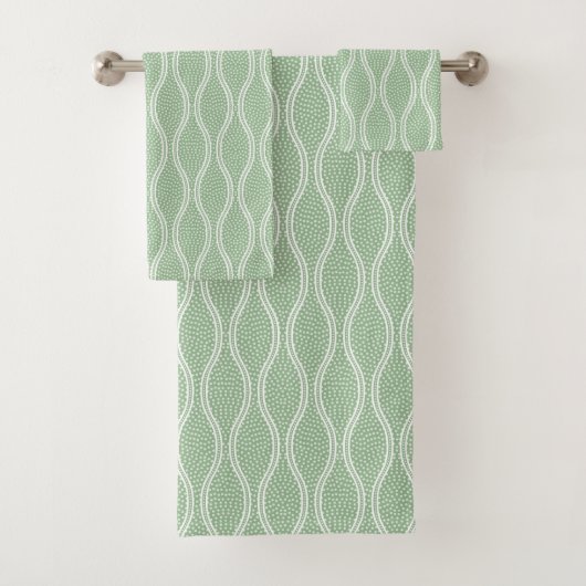 Green Tatewaku Same Komon Bad Handdoek (Insitu)