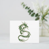 Green Tattoo Dragon Briefkaart (Staand voorkant)
