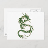 Green Tattoo Dragon Briefkaart (Voorkant / Achterkant)