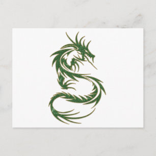 Green Tattoo Dragon Briefkaart