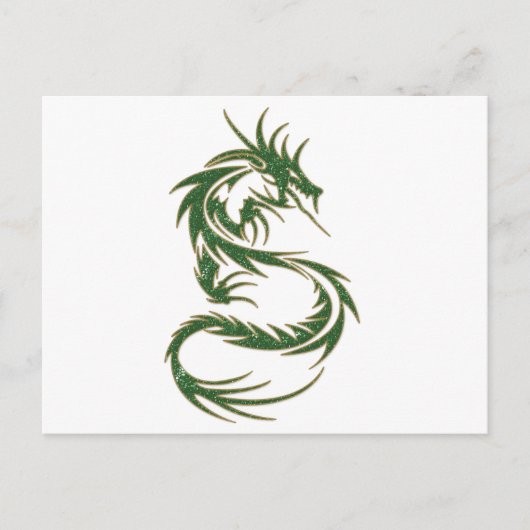Green Tattoo Dragon Briefkaart (Voorkant)