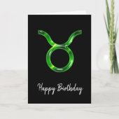 Green Taurus Sign Birthday Kaart (Voorkant)
