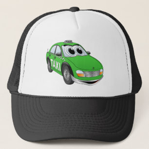 Green Taxi Cab Cartoon Trucker Pet