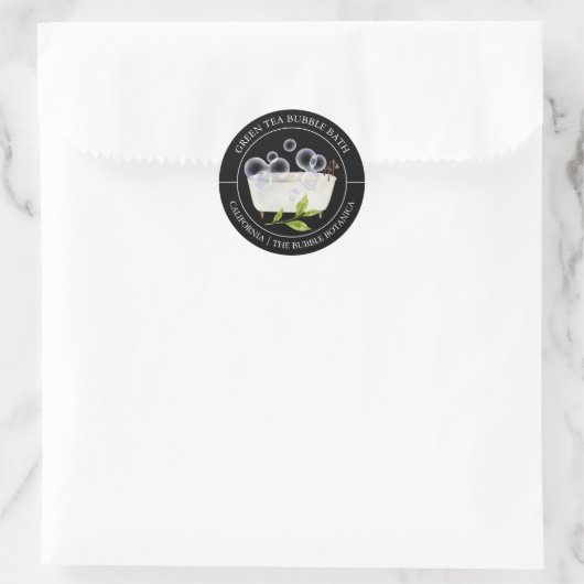 Green Tea Bubble Bath label (Tas)