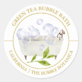 Green Tea Bubble Bath label (Voorkant)