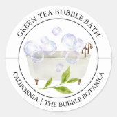 Green Tea Bubble Bath label (Voorkant)