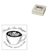 Green Tea Matcha Latte Heart Personalized Coffee Rubberstempel (Gestempeld)