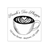 Green Tea Matcha Latte Heart Personalized Coffee Rubberstempel (Afrduk)