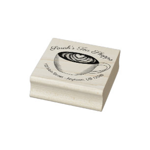 Green Tea Matcha Latte Heart Personalized Coffee Rubberstempel