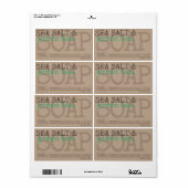 Green Tea Soaps Homemade Trendy Rustic Vintage Etiket (Full Sheet)