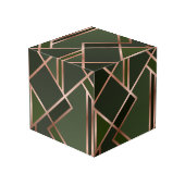 Green,teal,gold, golden,geometric,pattern,modern,e kubus (Achter hoekig)