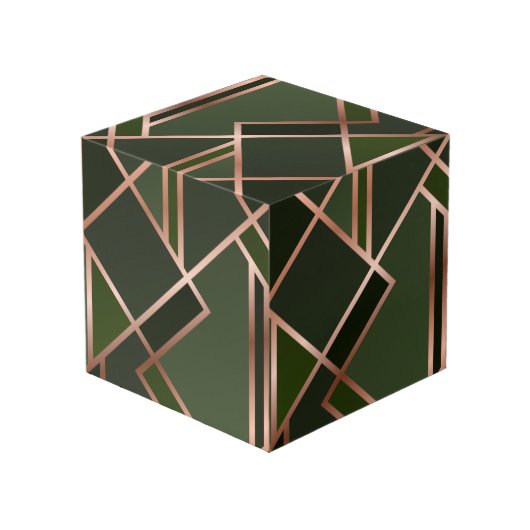 Green,teal,gold, golden,geometric,pattern,modern,e kubus (Achter hoekig)
