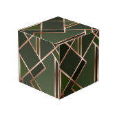 Green,teal,gold, golden,geometric,pattern,modern,e kubus (Voorkant hoekig)