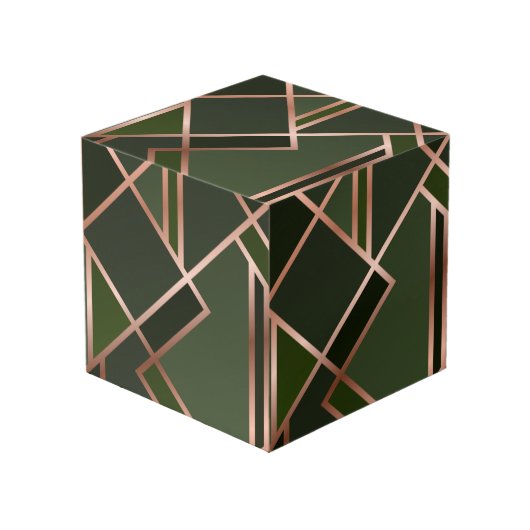 Green,teal,gold, golden,geometric,pattern,modern,e kubus (Voorkant hoekig)