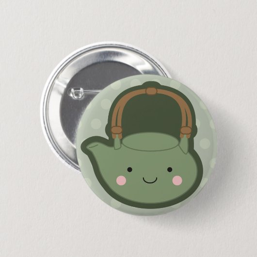 Green Teapot Ronde Button 5,7 Cm (Voorkant /achterkant)