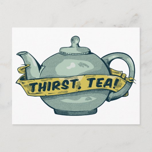 Green Teapot thirst tea Briefkaart (Voorkant)