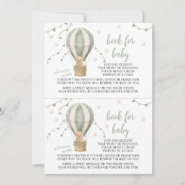 Green Teddy Balloon Adventure Book voor Baby showe Kaart