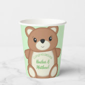 Green Teddy Bear Papieren Bekers (Achterkant)