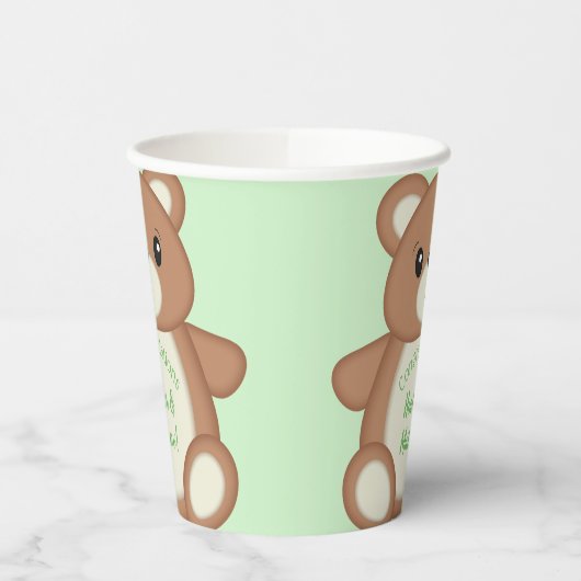 Green Teddy Bear Papieren Bekers (Links)