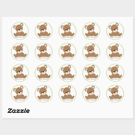 Green Teddy Bear Ronde Sticker (Vel)