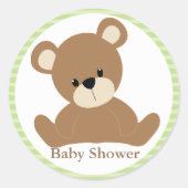 Green Teddy Bear Ronde Sticker (Voorkant)