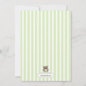 Green Teddy brengt een Baby shower-uitnodiging voo Kaart (Achterkant)