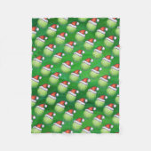 Green Tennis Ball in Santa Hat Pattern Fleece Deken (Voorkant)