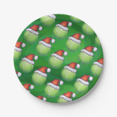 Green Tennis Ball in Santa Hat Pattern Papieren Bordje (Voorkant)
