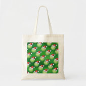 Green Tennis Ball in Santa Hat Pattern Tote Bag (Voorkant)