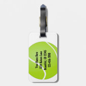 Green Tennis Ball LOVE Bagagelabel (Achterkant verticaal)