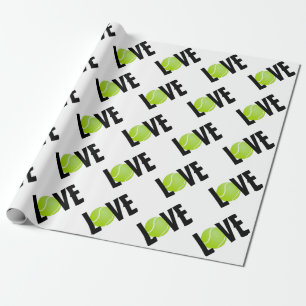 Green Tennis Ball LOVE Cadeaupapier